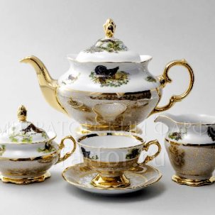 Сервиз чайный Охота Бежевая 6/17 STERNE PORCELAN