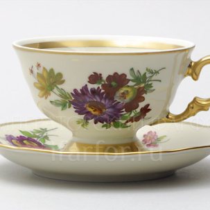Чашка с блюдцем чайная Слоновая кость 1/2 STERNE PORCELAN