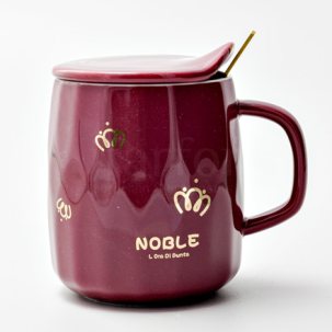Кружка с крышкой и ложкой NOBLE Royal Classics