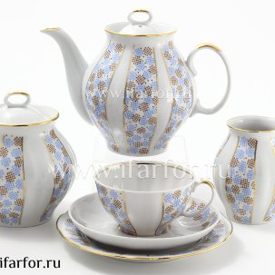 Сервиз чайный Конфетти 6/21 Белый лебедь