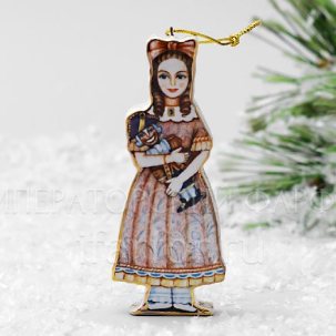 Елочная игрушка Девочка со щелкунчиком