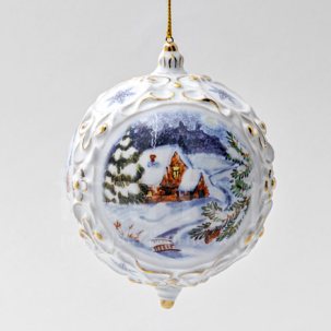 Елочная игрушка Шар средний Зима