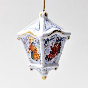 Елочная игрушка Фонарик классический Парочка