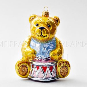 Елочная игрушка Мишка Тедди. Мишка Тедди с барабаном