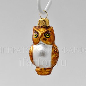 Елочная игрушка Сова Сова коричневая