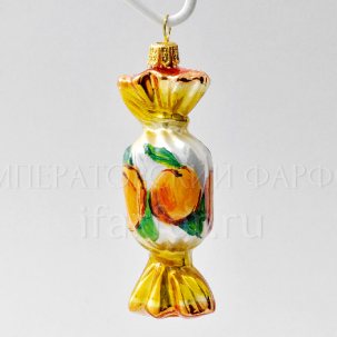 Елочная игрушка Конфета квадратная Конфета. Абрикос