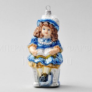 Елочная игрушка Алиса с книгой