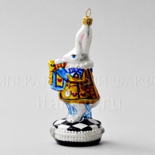 Елочная игрушка Кролик с трубой