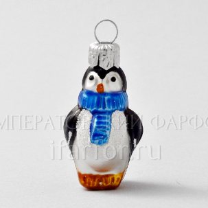 Елочная игрушка Пингвин в голубом шарфе