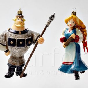 Набор елочных игрушек в подарочной коробке Добрыня и Настасья