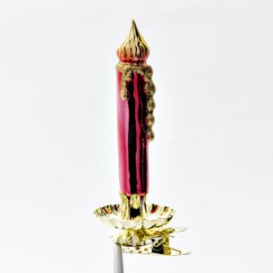 Елочная игрушка Свеча красная