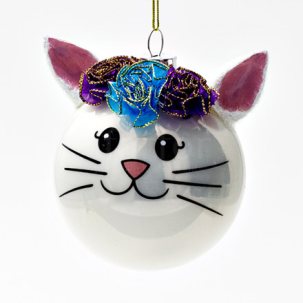 Елочная игрушка Шар Маскарад. Кот