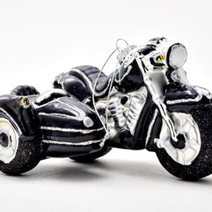 Елочная игрушка Мотоцикл с коляской