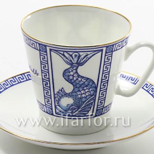 Чашка с блюдцем Петрополь 1/2 Черный кофе