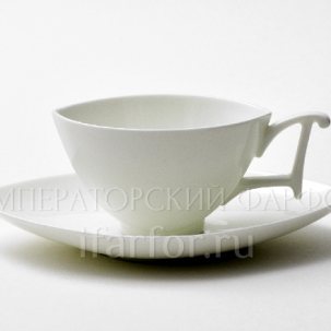 Чашка с блюдцем чайный Белый 1/2 Ковчег