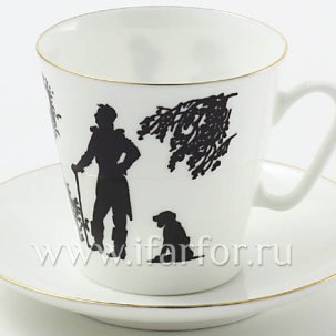 Чашка с блюдцем Встреча 1/2 Черный кофе