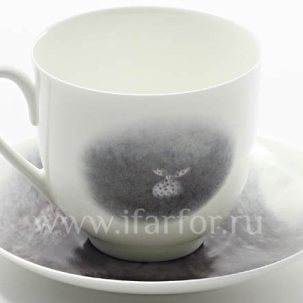 Чашка с блюдцем в подарочной коробке Дерево. Ежик в тумане 1/2 Ландыш