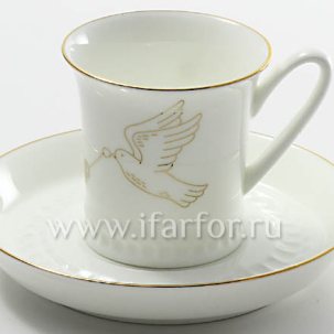 Чашка с блюдцем Счастье мое 1 1/2 Вертикаль