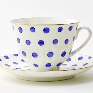 Чашка с блюдцем чайная Настроение. Polka dot 1/2 Весенняя