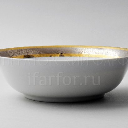 Салатник «Широкий кант платина золото»