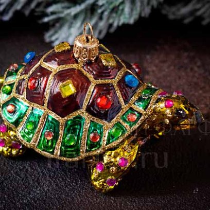 Елочная игрушка «Ювелирная черепаха»