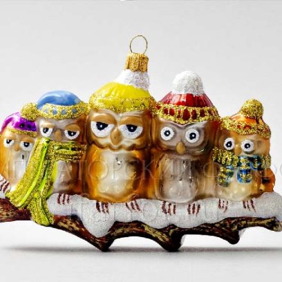 Елочная игрушка «Совиная семья»