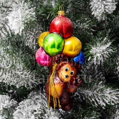 Елочная игрушка «Медвежонок с воздушными шарами»
