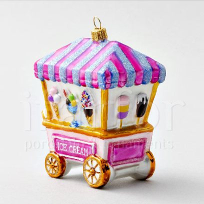Елочная игрушка «Тележка с мороженым»