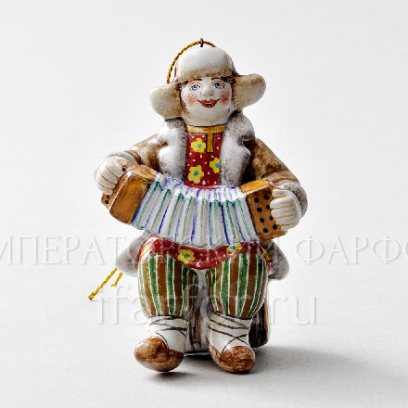 Елочная игрушка «Мужичок с гармошкой»