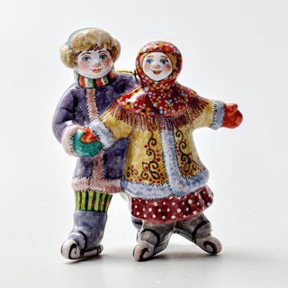 Елочная игрушка «Дети на коньках 1»