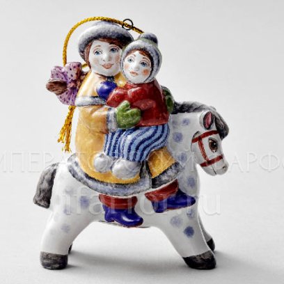 Елочная игрушка «Вдвоем на лошадке»
