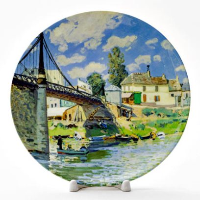 Декоративная тарелка «Bridge at Villeneuve-la-Garenne»