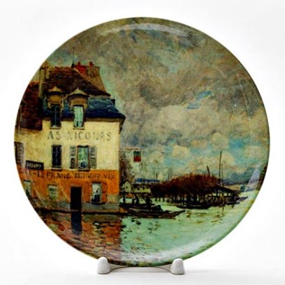 Декоративная тарелка «Flooding at Port Marly Sun»