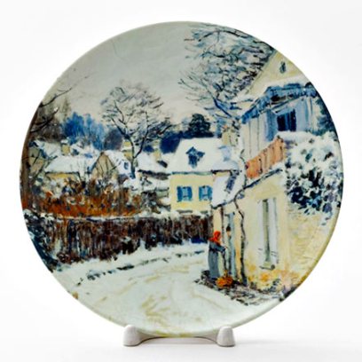 Декоративная тарелка «Street in Louveciennes Sun»