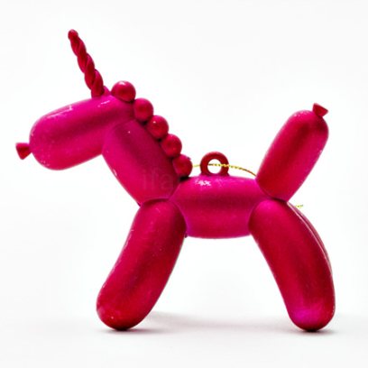 Елочная игрушка «Единорог красный»