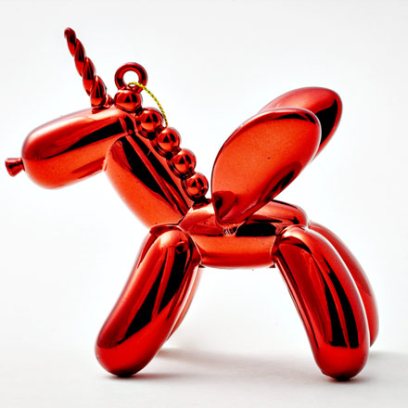 Елочная игрушка «Единорог красный»