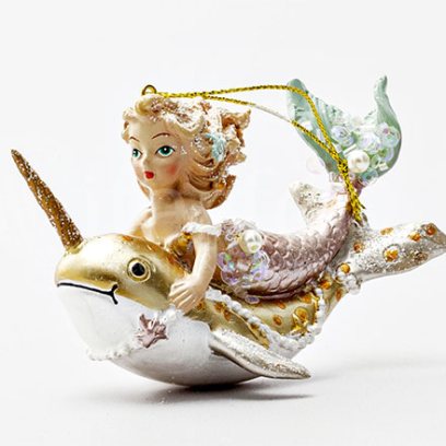 Елочная игрушка «Русалка на нарвале»