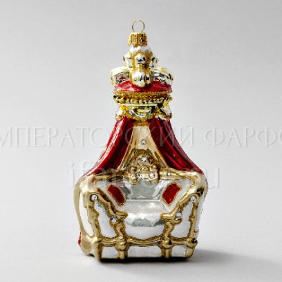 Елочная игрушка в подарочной коробке «Трон с балдахином»