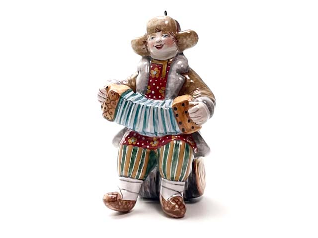 Елочная игрушка «Мужичок с гармошкой»